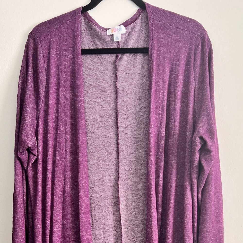 LuLaRoe Sarah Duster Cardigan - Purple Heathered